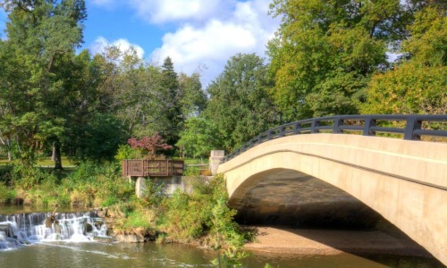 a bridge over a river