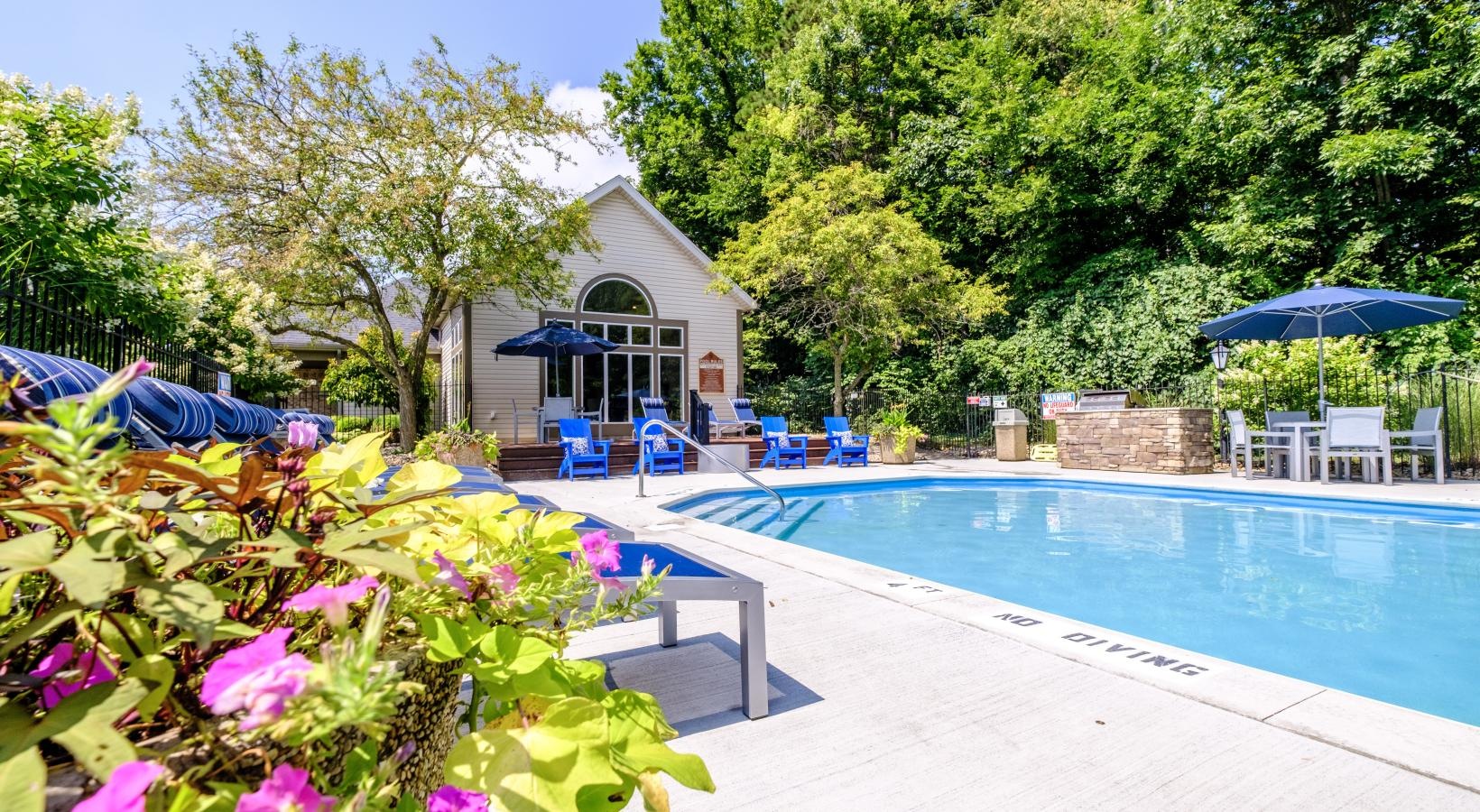 Find your perfect fit at Lake Forest a swimming pool with a house in the background